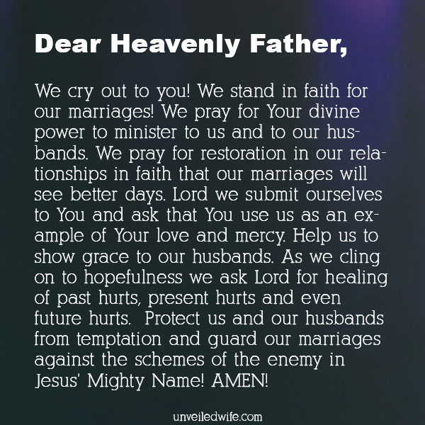Prayer Of The Day Wives Stand In Faith