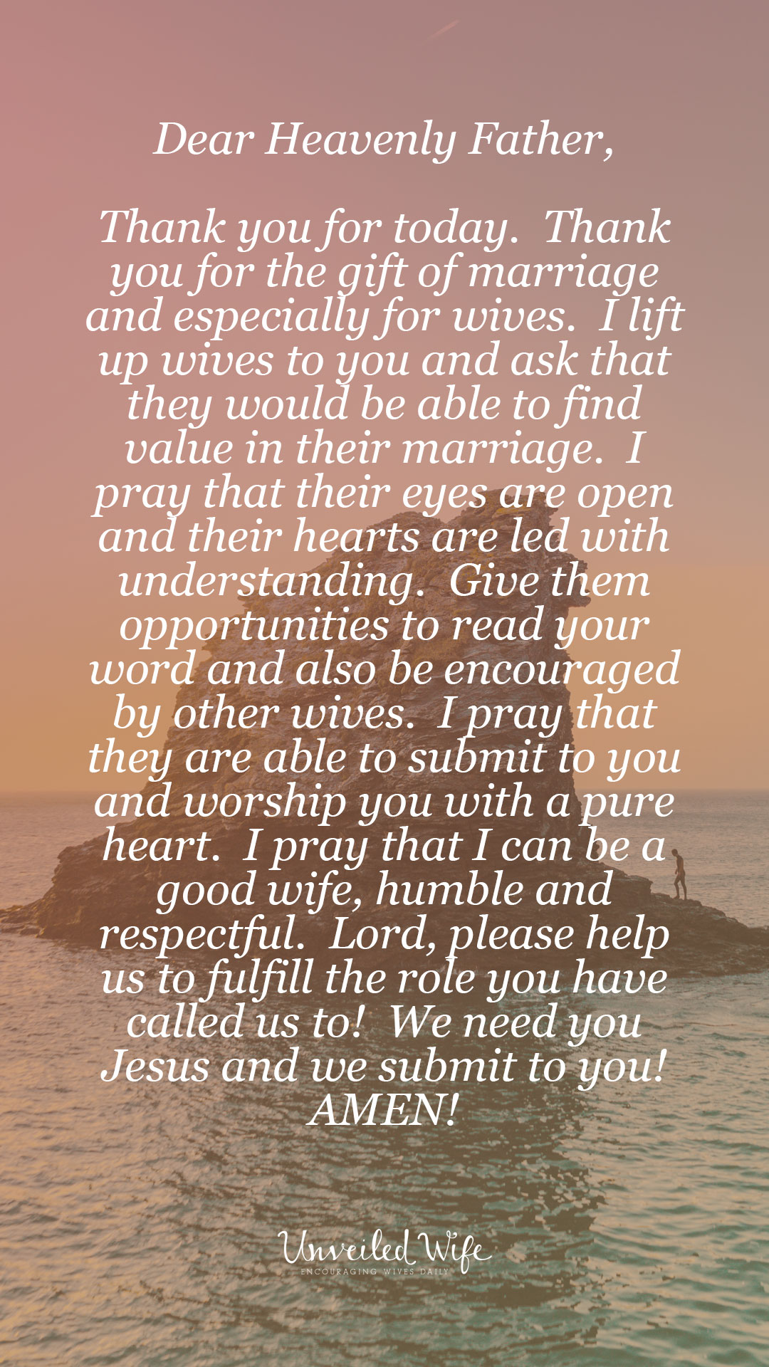 Prayer Of The Day : Wives Need Jesus