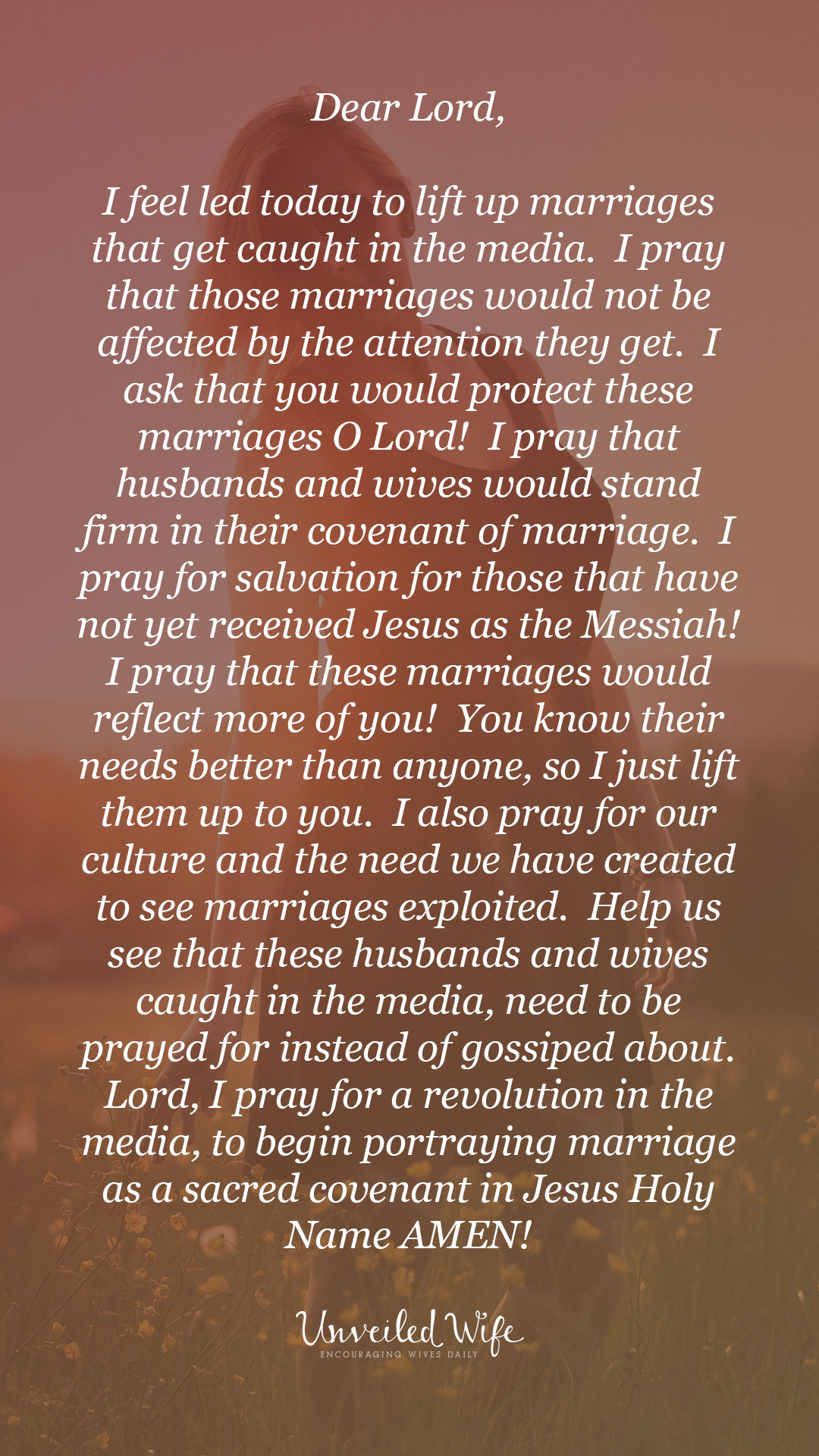 Prayer Of The Day : Marriages In The Media