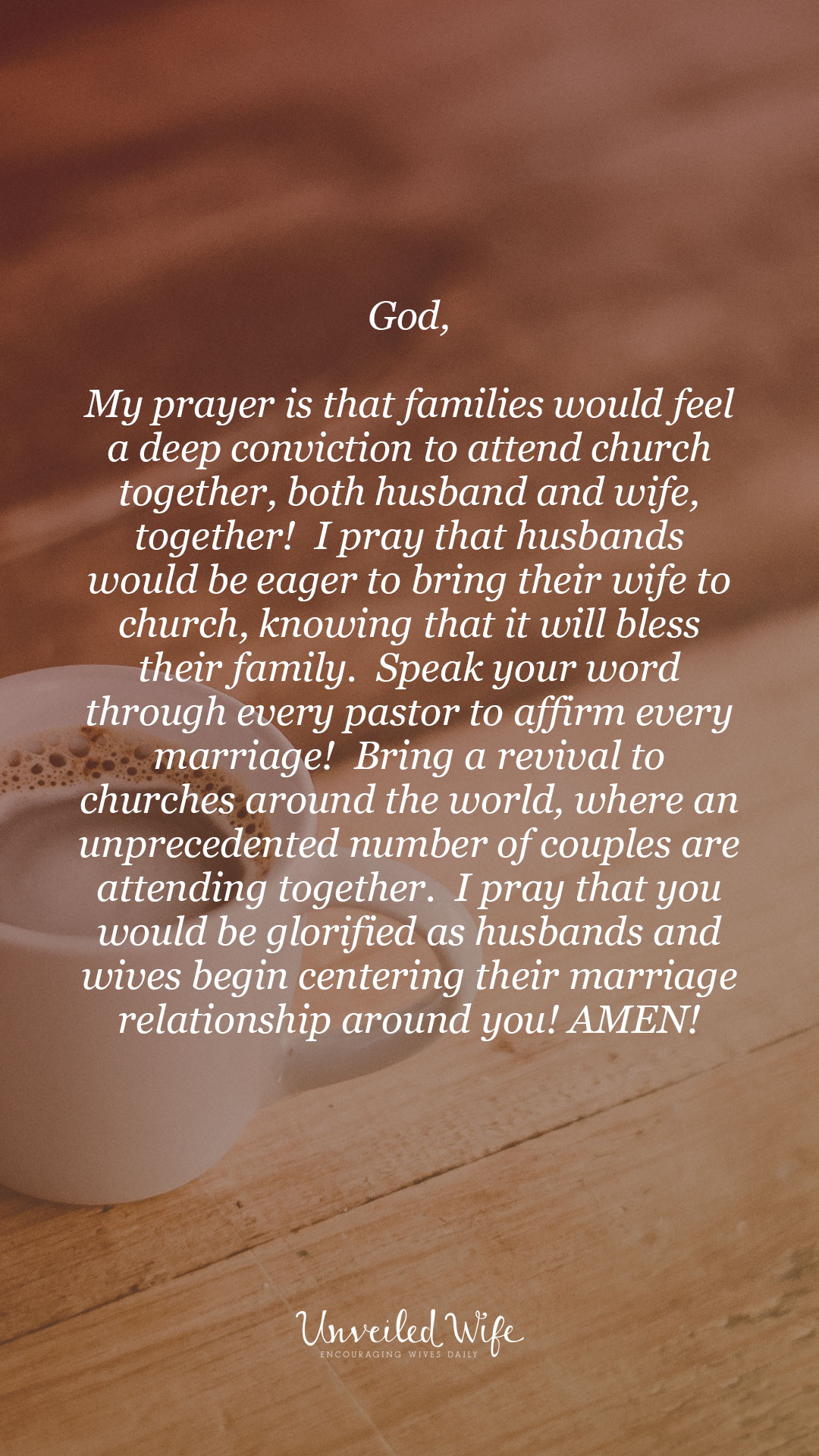 Prayer Of The Day – Families Attending Church Together