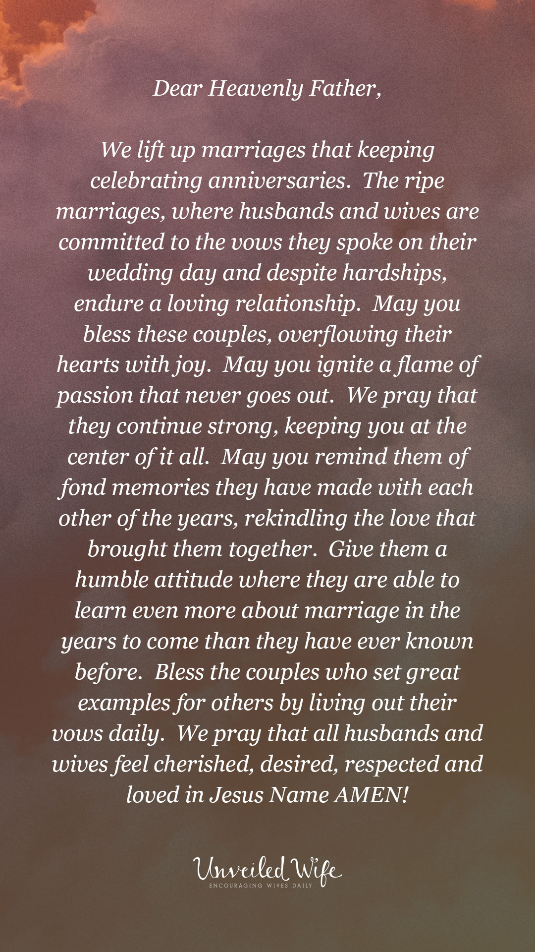 Prayer Of The Day : Ripe Marriages