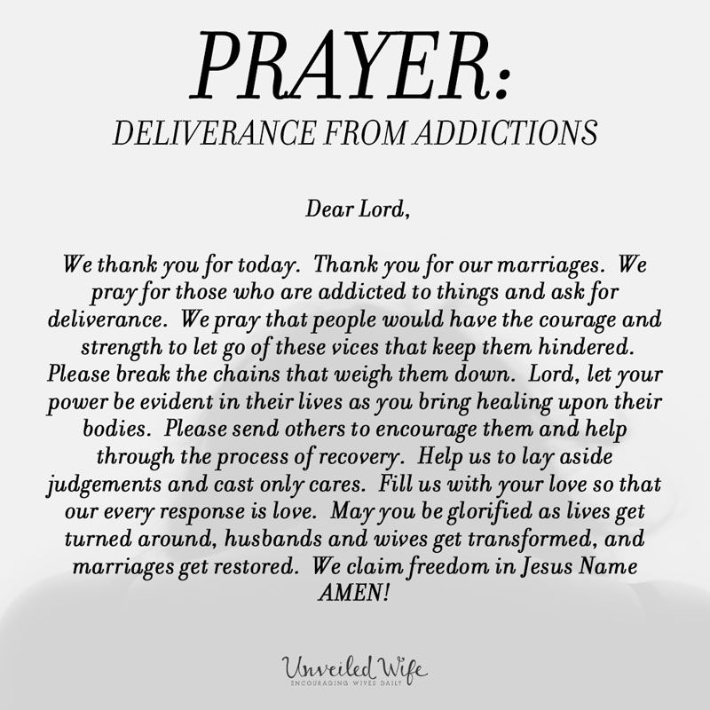 Prayer: Deliverance From Addictions