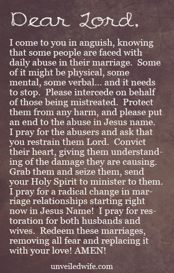 Prayer for verbally abusive husband