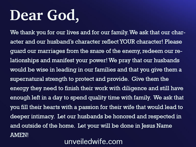 Prayer: Our Husbands Character
