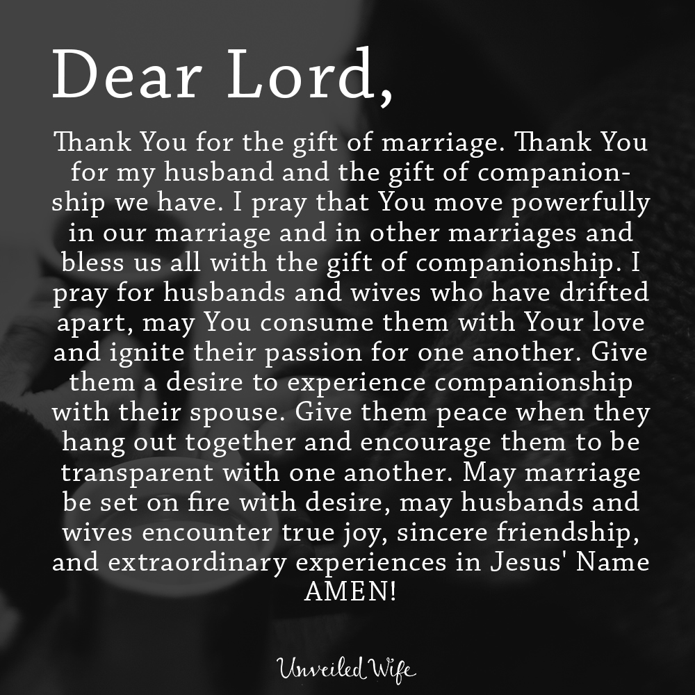 Prayer: Companionship Is A Must In Marriage