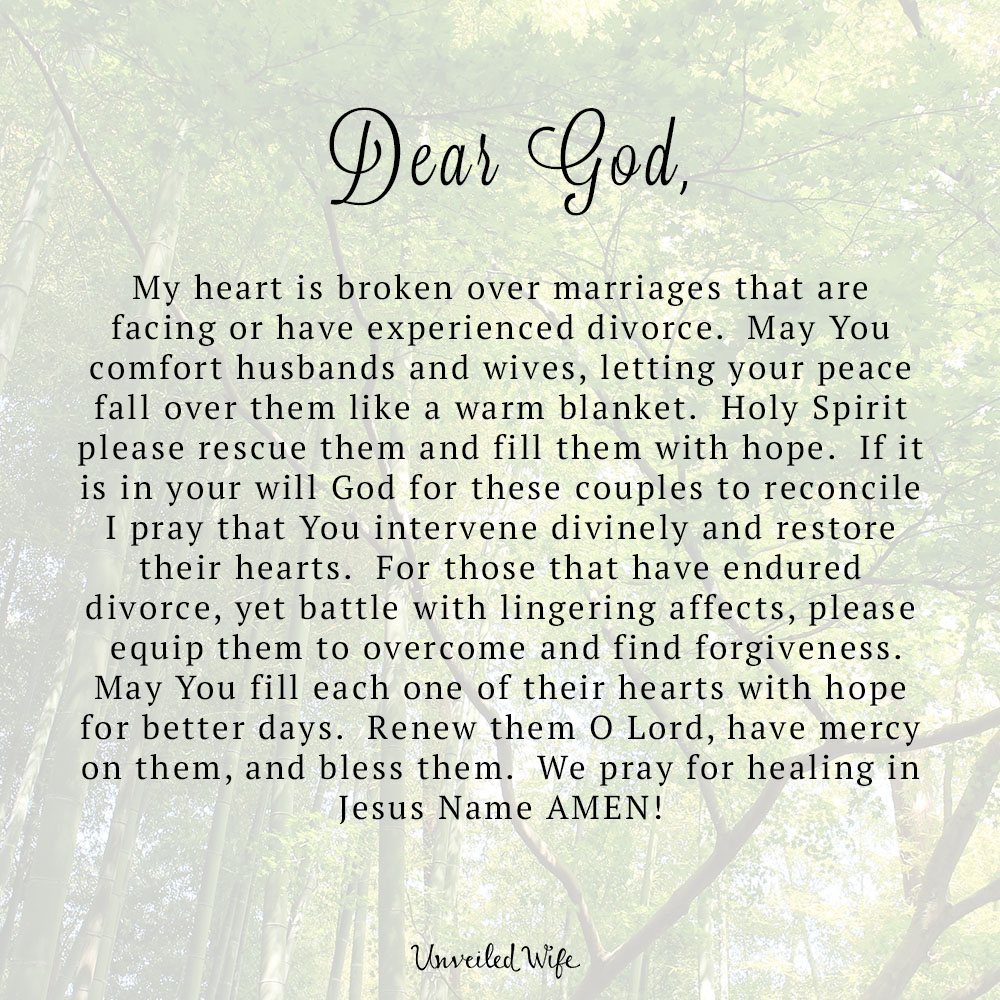 Healing prayer for divorce Divorce