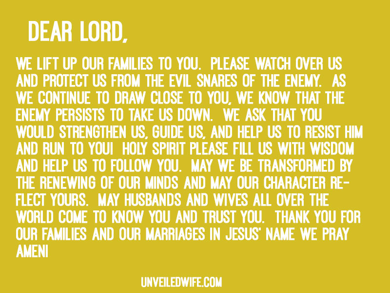 Prayer: Asking God To Watch Over Families