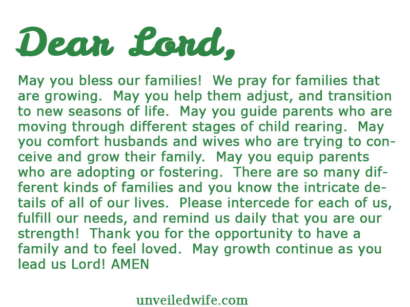 Prayer: Growing Families