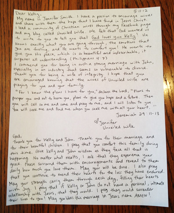 An Encouraging Letter To Kelly Preston & John Travolta