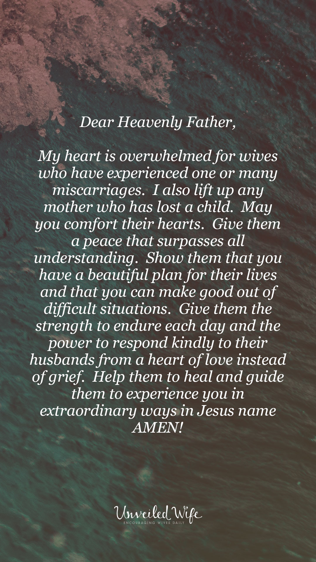 Prayer: Wives Who Experienced Miscarriage
