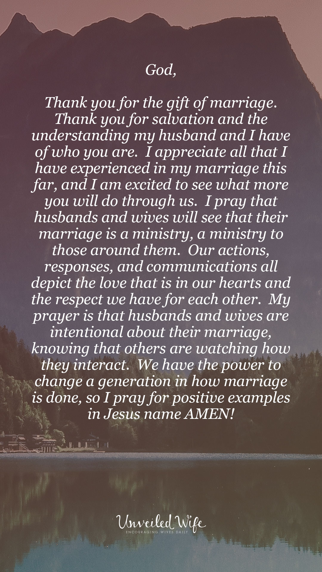 Prayer Of The Day - Marriage Is A Ministry