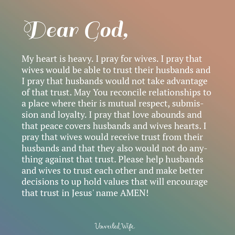 Prayer Of The Day - Trusting Your Husband