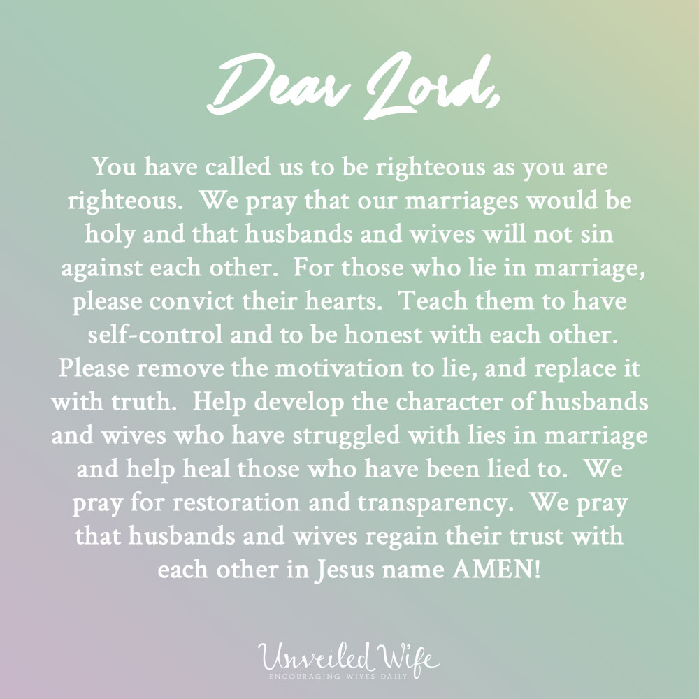 Prayer Of The Day – Lies In Marriage
