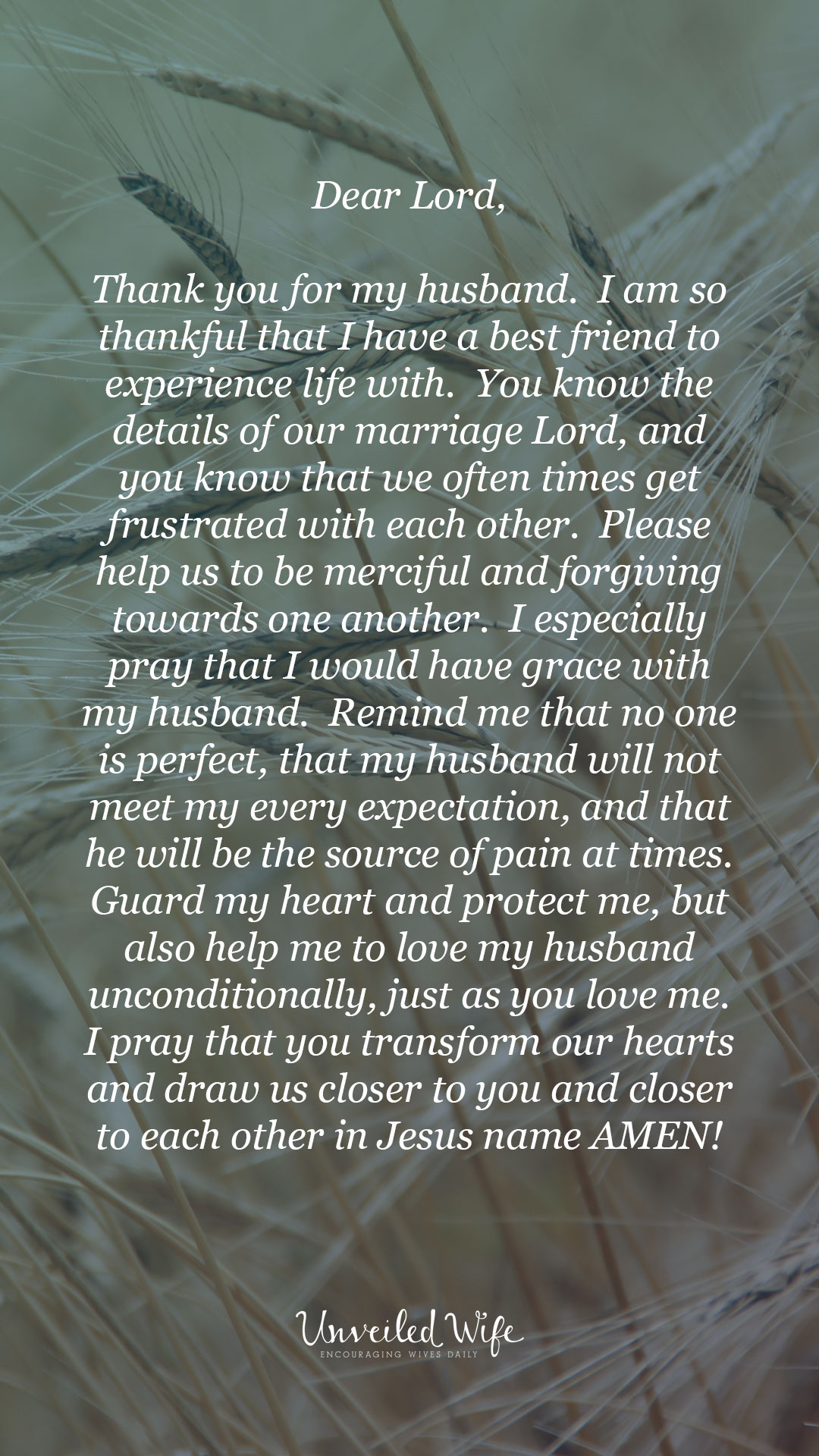 Prayer Of The Day : Grace With My Husband