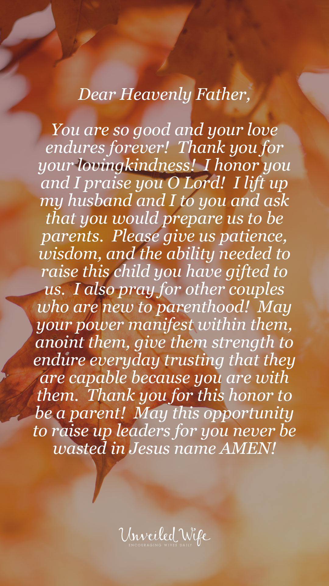 Prayer Of The Day – Parents To Be