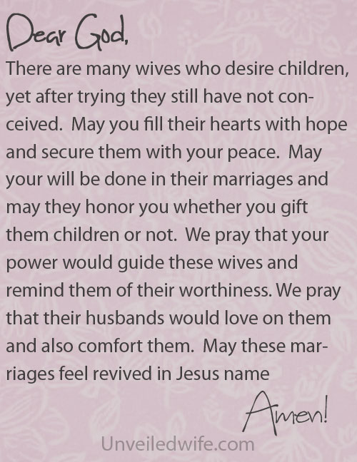 Prayer Of The Day – Wives Who Desire Children