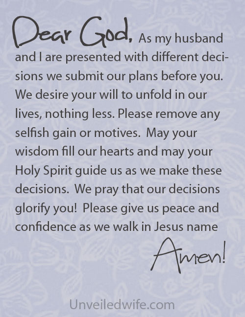 Prayer: Wisdom in Decision Making