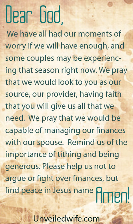 Prayer Of The Day – Managing Finances With Your Spouse