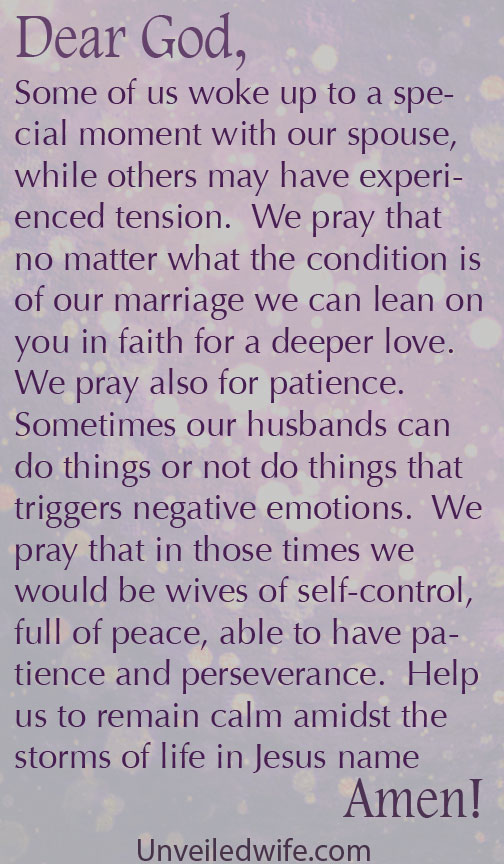 Prayer Of The Day - Patience Towards My Husband