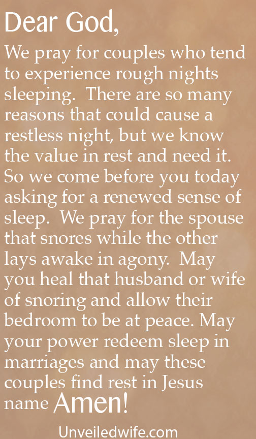 Prayer Of The Day – When Spouses Snore