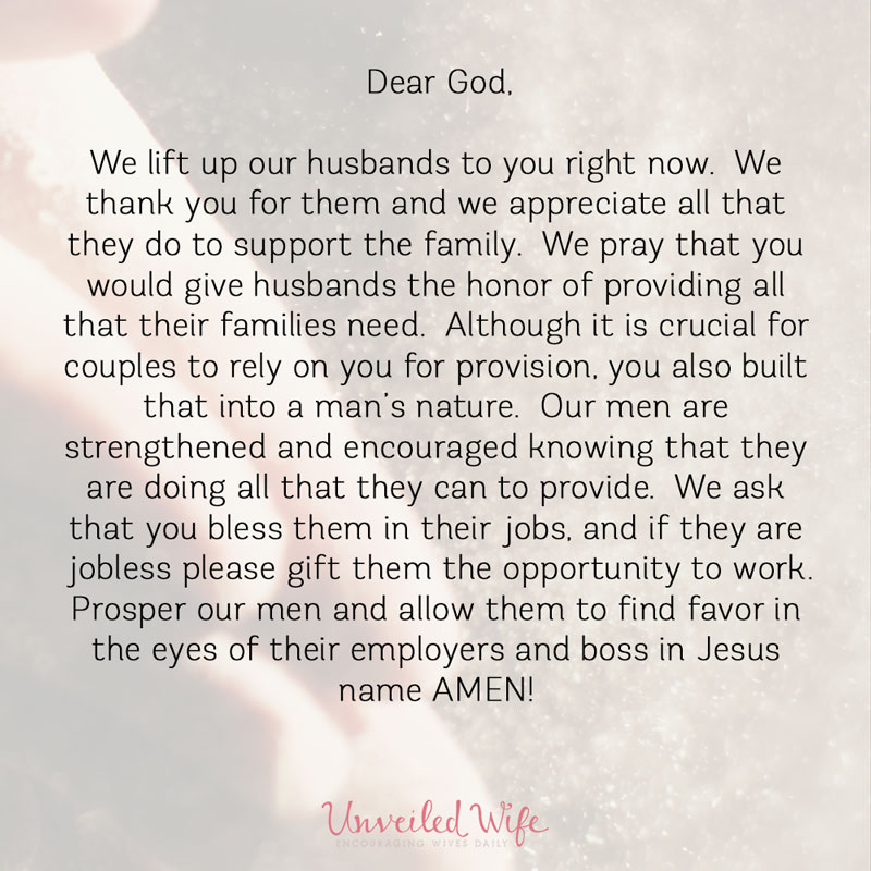 Prayer: A Husband’s Provision