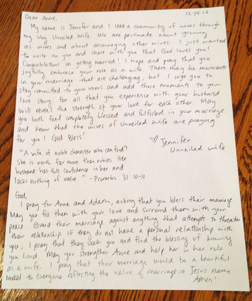Encouraging Letter To Anne Hathaway