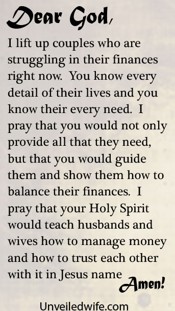 Prayer Of The Day – Financial Peace In Marriage