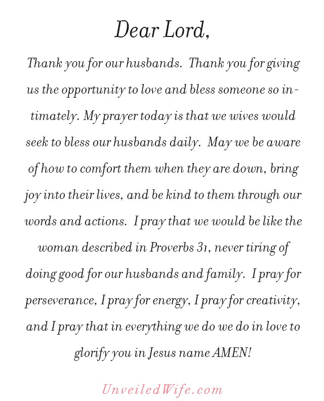 Prayer Of The Day – Comforting Your Husband