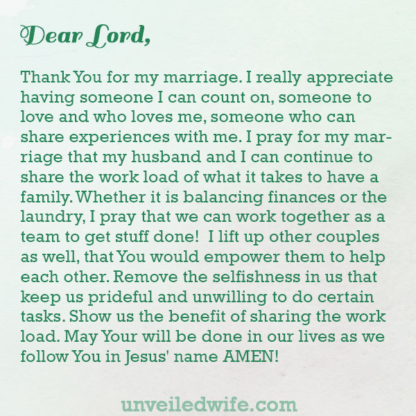 Prayer: Sharing The Work Load In Marriage