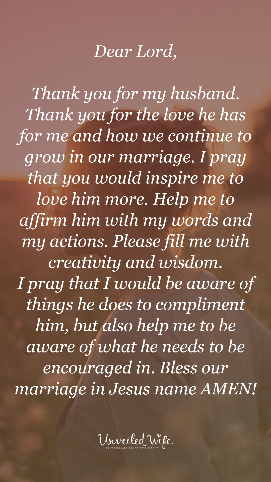 Prayer Of The Day - Cheering For Your Husband