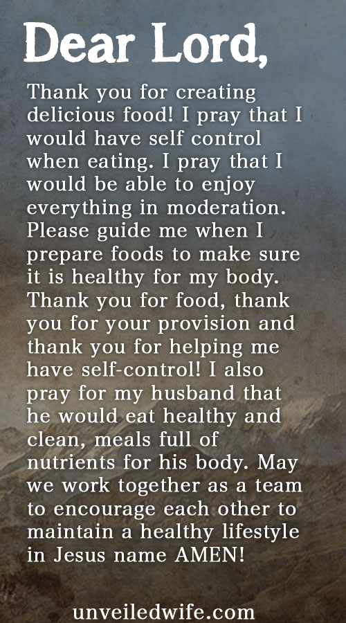 Prayer Of The Day - Eating Healthy