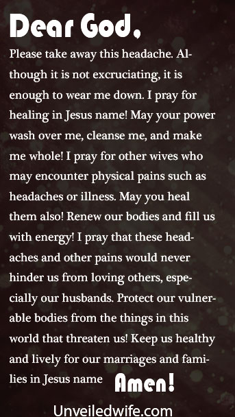 Prayer Of The Day – Go Away Headache!