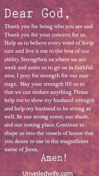 Prayer Of The Day – Strength For Marriage