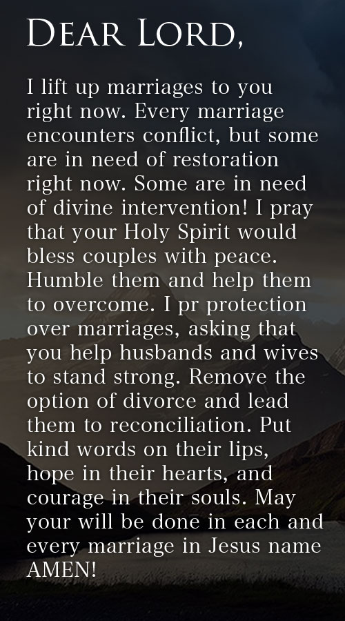 Prayer Of The Day – Restoration In Marriage