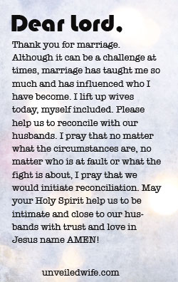 Prayer Of The Day – Reconciling With Your Husband