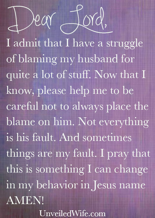 Prayer Of The Day – Placing The Blame
