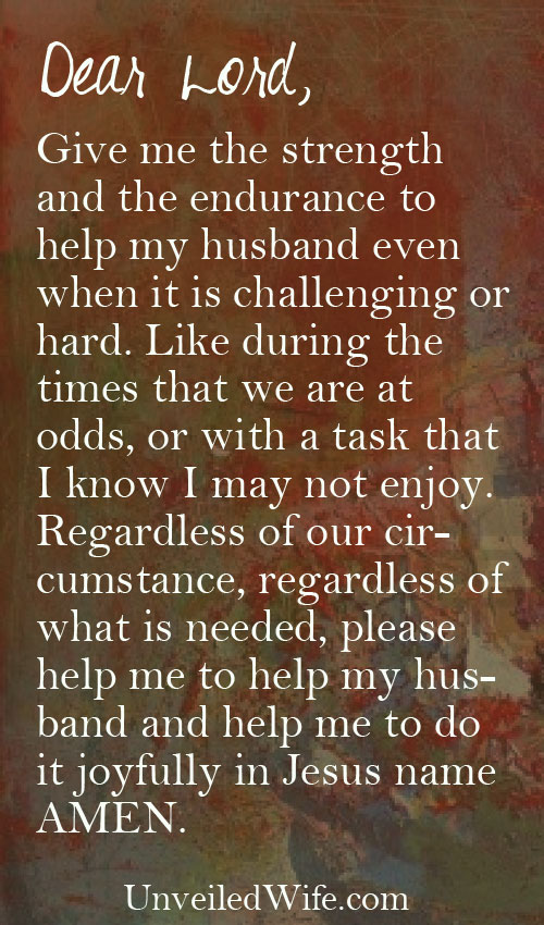 Prayer Of The Day - My Husband's Helper