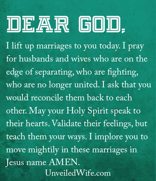 Prayer: Reconciliation For Husbands and Wives