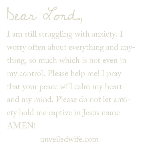 Prayer Of The Day – No More Anxiety
