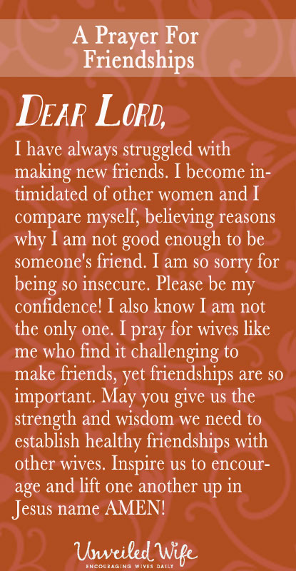 Prayer Of The Day – Wives Who Need Friends