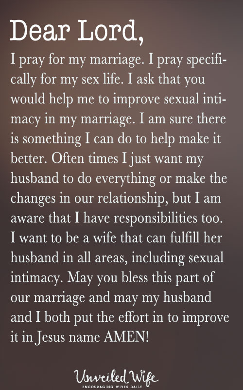 Prayer Of The Day Improving Sexual Intimacy