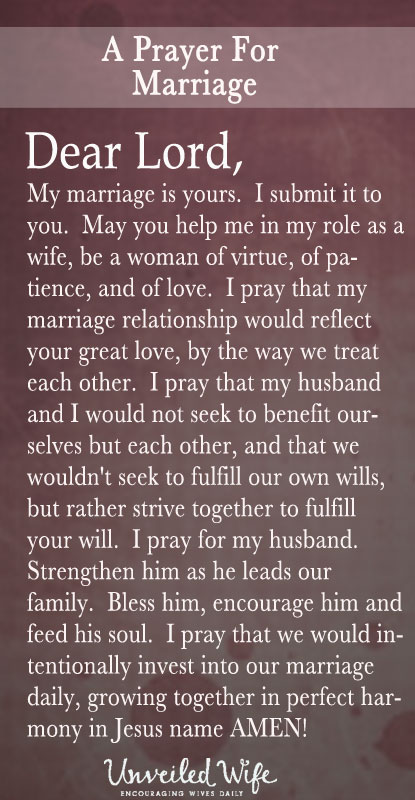Prayer Of The Day - My Marriage Is Yours