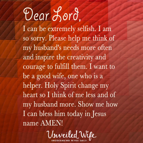 Prayer Of The Day – Thinking Of My Husband’s Needs