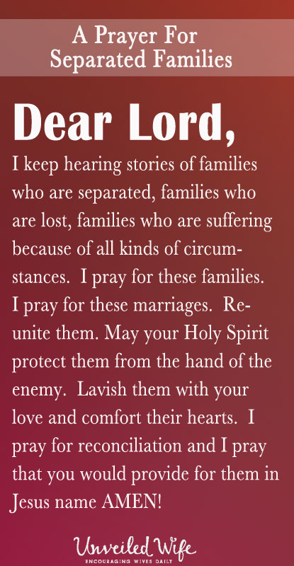 Prayer Of The Day – Families Who Are Separated