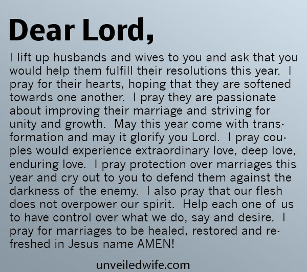 Prayer Of The Day – Marriage Resolutions