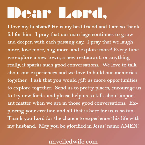 Prayer: Exploring With My Husband