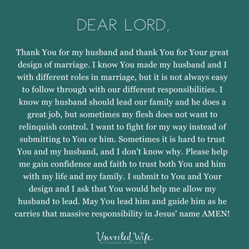 Prayer: Letting My Husband Lead