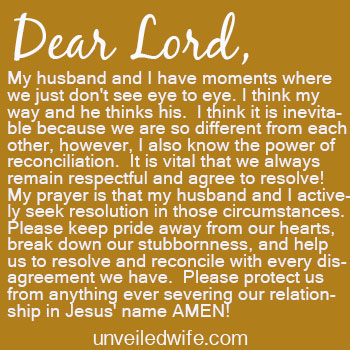 reconciliation wife letter to of Resolving Of Reconciling   Day Prayer The And