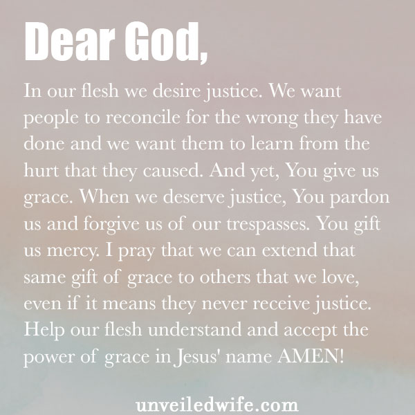 Prayer: Grace Over Justice