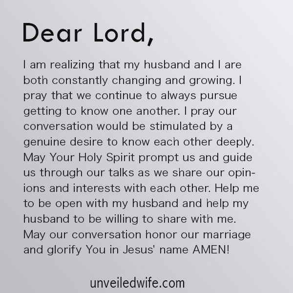Prayer: Getting To Know My Husband